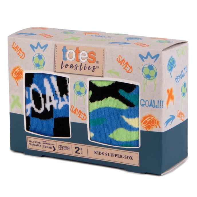 totes toasties®  Kids Original Slipper-Sox (Twin Pack) Football / Camo Extra Image 1